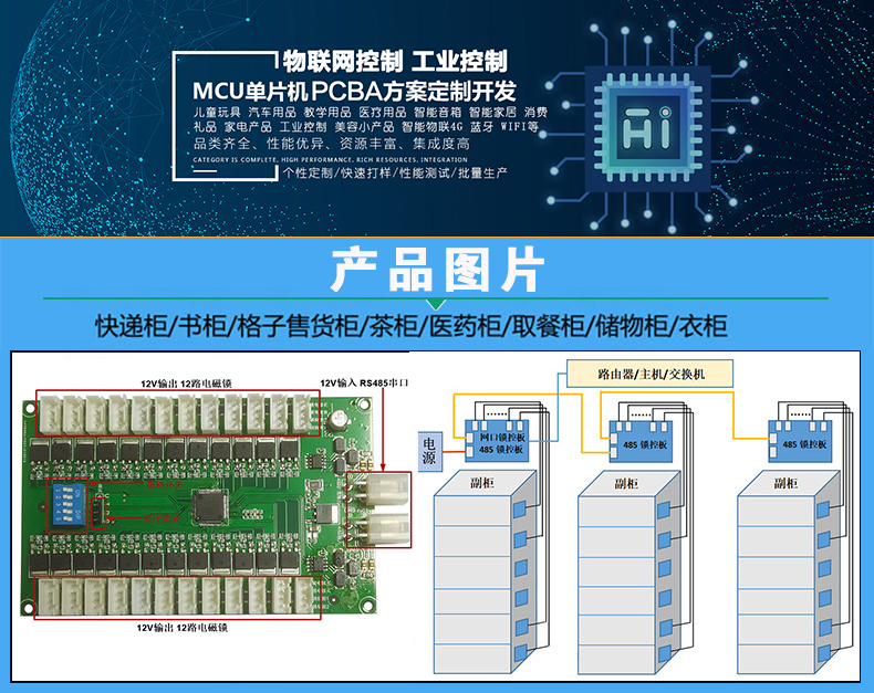 智能電子柜24路鎖控板現貨供應格子柜軟件管理系統(tǒng)開發(fā)小程序定制快遞寄存外賣取餐手機充電柜電磁鎖控制板